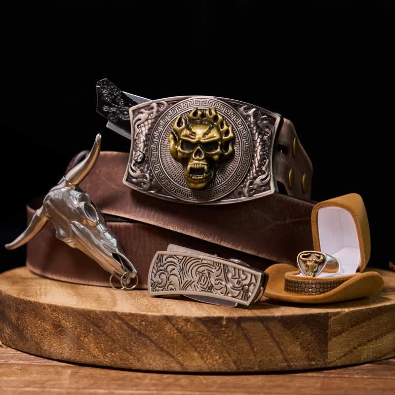 Nautical Star with Wings Lighter Belt Buckle Mens Western Cowboy Hidde