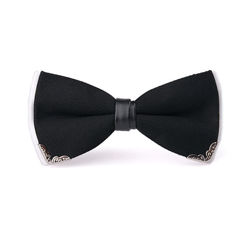 Clearance: Men's Classy Metal Trim Gold Bow Tie
