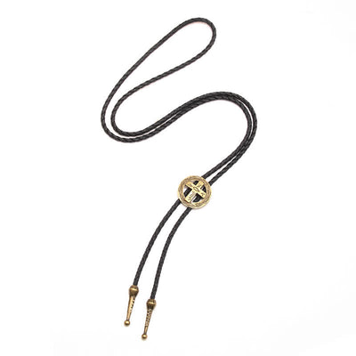 Clearance: Retro Shirt Accessories Circle Cross Bolo Tie