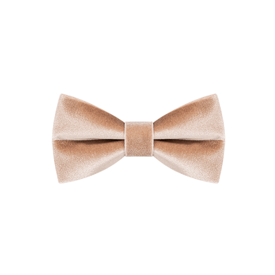 Men's Champagne Solid Color Velvet Bow Tie