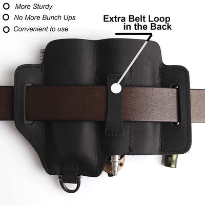 Multifunctional EDC Tools Organizer Leather Belt Bag - image 4