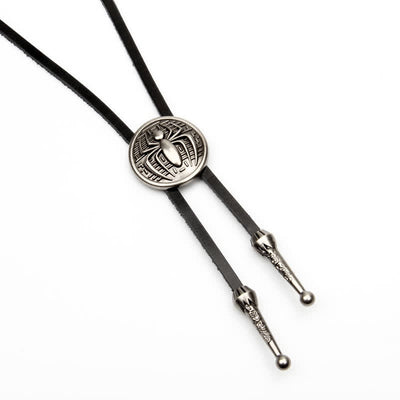 Clearance: Spider Round Pendant Cowboy Bolo Tie