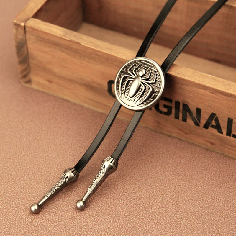 Clearance: Spider Round Pendant Cowboy Bolo Tie