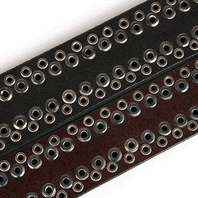 Men's Multicolour Button Rivet Studded Leather Belt