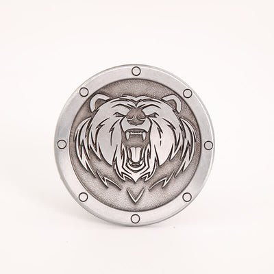 Men's DIY Round Punk Tiger Head Buckle Leather Belt