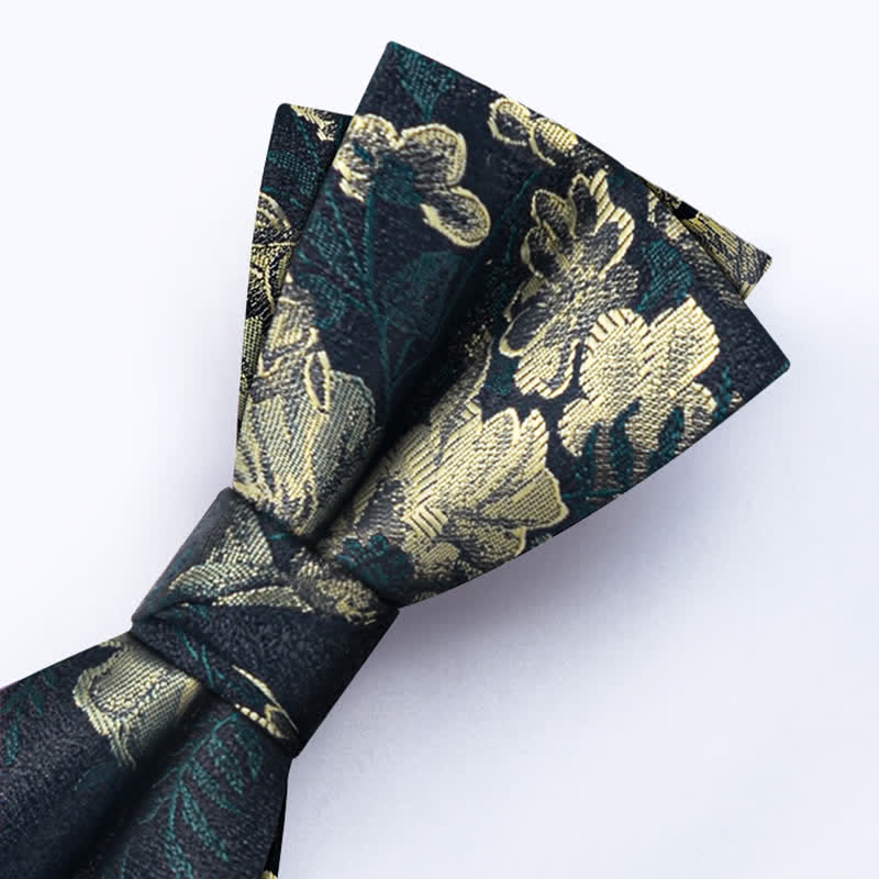 Clearance: Men's Dark Green Flower BowTie