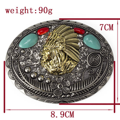 Men's Turquoise Country Indian Style Leather Belt