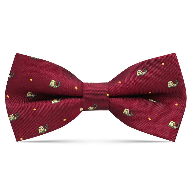 Kid's Interesting Cartoon Animal Motifs Bow Tie - Burgundy Snail - image 1