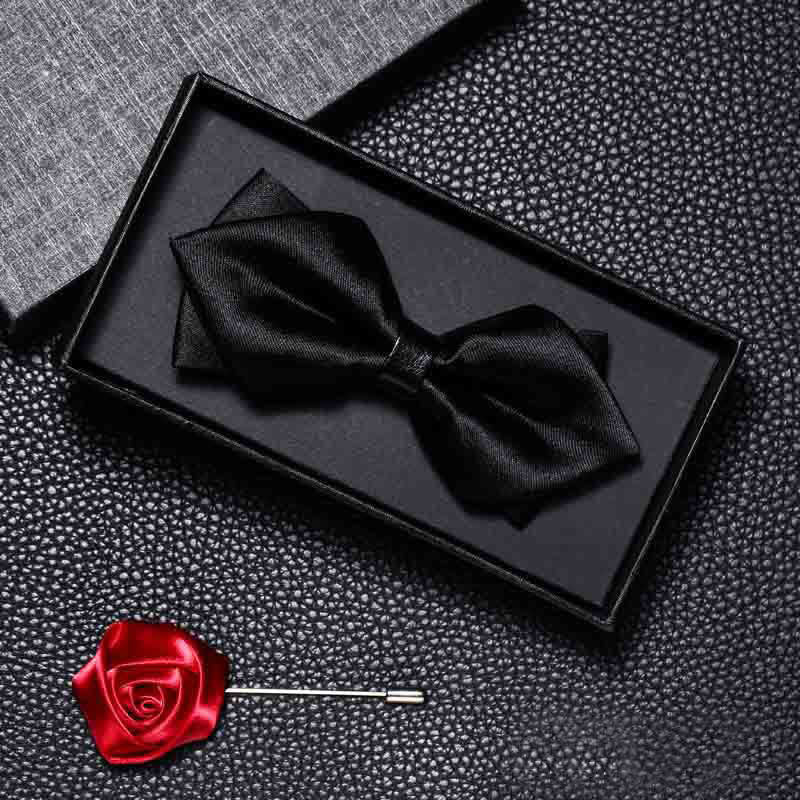 Clearance: 2Pcs Men's Vintage Double Pointy Wedding Bow Tie Set