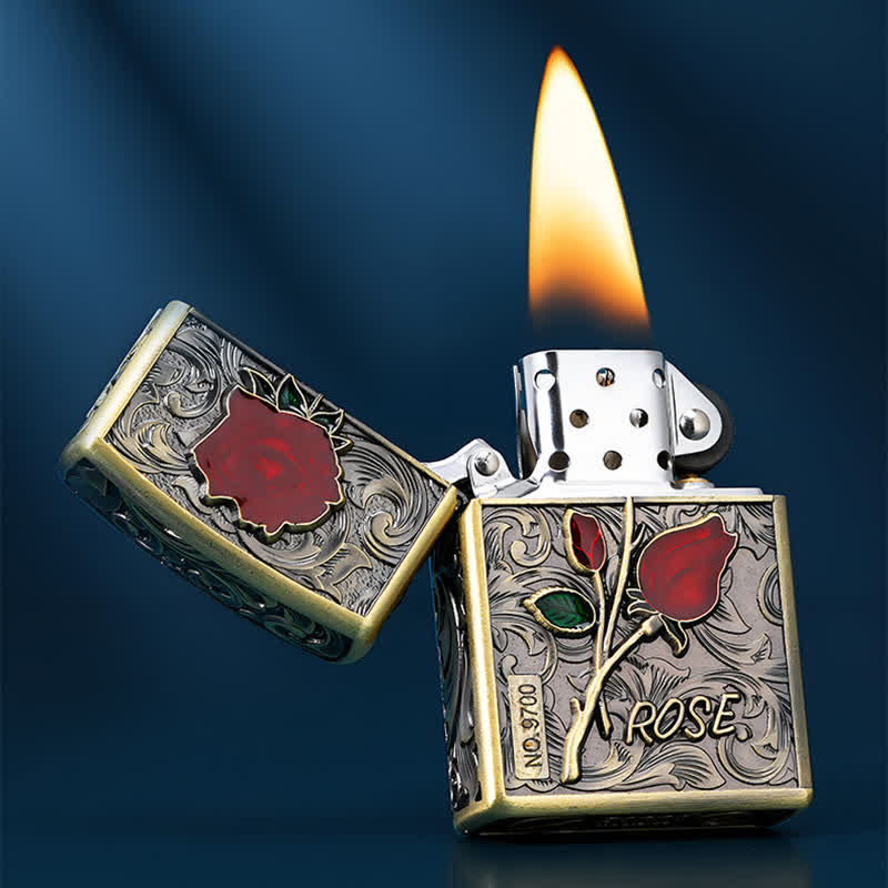 Bloom Lighter Portable Rose Flowers Refillable Kerosene Lighter – FloralTrip