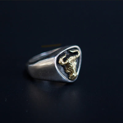 FT: Men's Domineering Rock Bull Horse Totem Opening Adjustable Ring - image 8