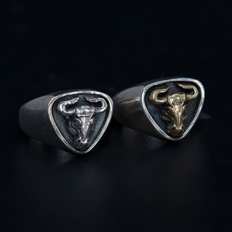 FT: Men's Domineering Rock Bull Horse Totem Opening Adjustable Ring - image 6