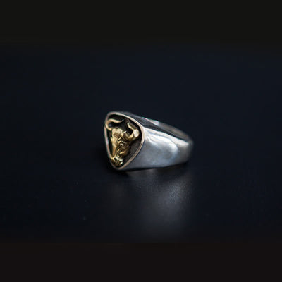 FT: Men's Domineering Rock Bull Horse Totem Opening Adjustable Ring - image 7