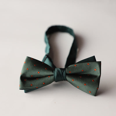 Men's Floral Striped Jacquard Woven Double Layers Bow Tie