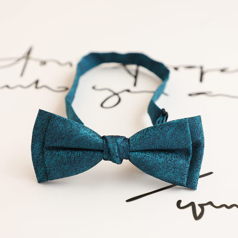 Clearance: Men's Retro Simple Solid Color Double Gentleman Bow Tie
