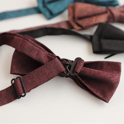 Clearance: Men's Retro Simple Solid Color Double Gentleman Bow Tie