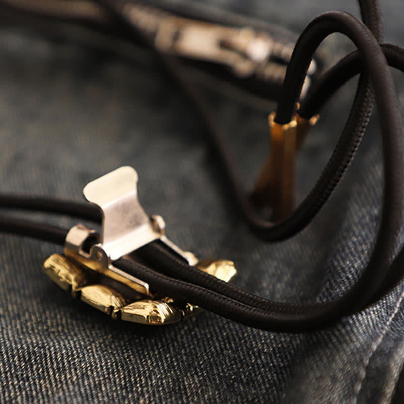 Geometric Mosaic Cube Gemstone Bolo Tie