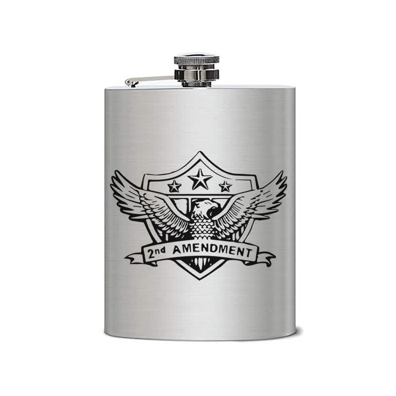 3-8 oz Eagle Laser Pattern Stainless Steel Portable Flask