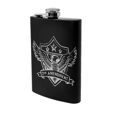 3-8 oz Eagle Laser Pattern Stainless Steel Portable Flask