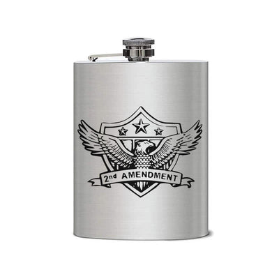 3-8 oz Eagle Laser Pattern Stainless Steel Portable Flask