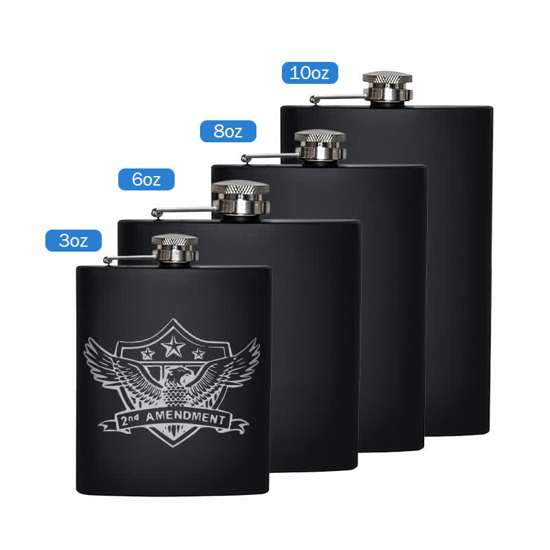 3-8 oz Eagle Laser Pattern Stainless Steel Portable Flask