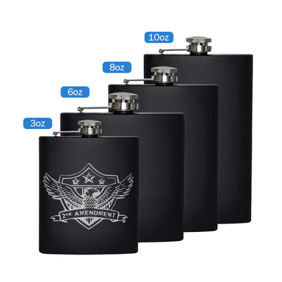 3-8 oz Eagle Laser Pattern Stainless Steel Portable Flask