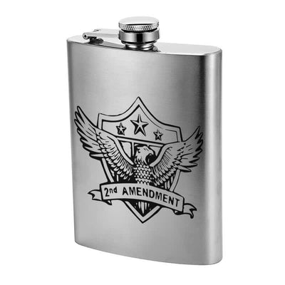 3-8 oz Eagle Laser Pattern Stainless Steel Portable Flask