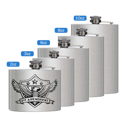 3-8 oz Eagle Laser Pattern Stainless Steel Portable Flask