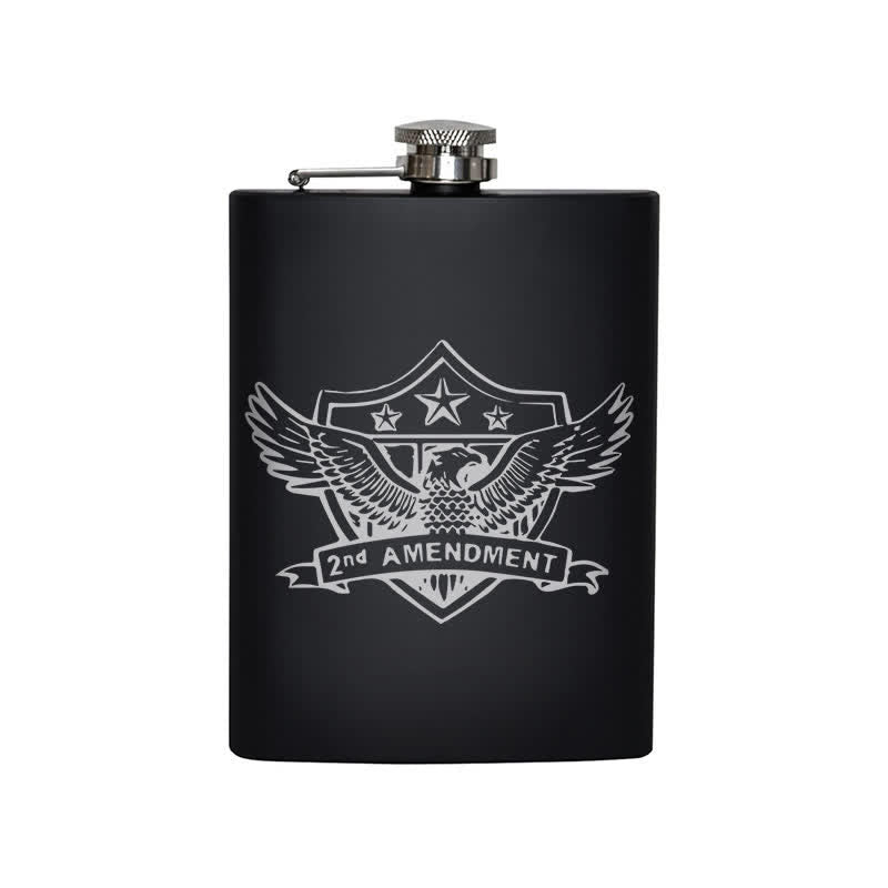 3-8 oz Eagle Laser Pattern Stainless Steel Portable Flask