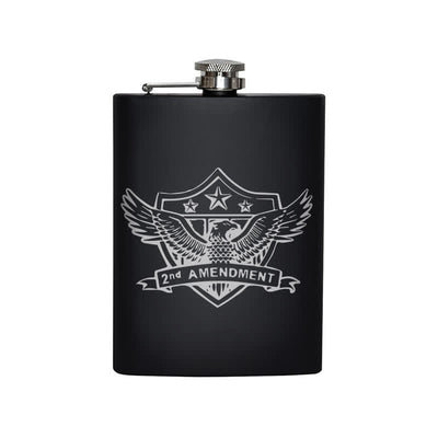 3-8 oz Eagle Laser Pattern Stainless Steel Portable Flask