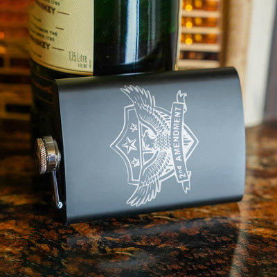 3-8 oz Eagle Laser Pattern Stainless Steel Portable Flask
