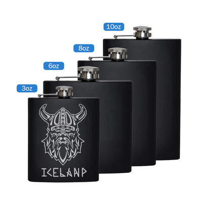 3-8 oz Viking Iceland Laser Pattern Stainless Steel Portable Flask