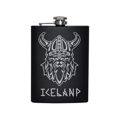 3-8 oz Viking Iceland Laser Pattern Stainless Steel Portable Flask