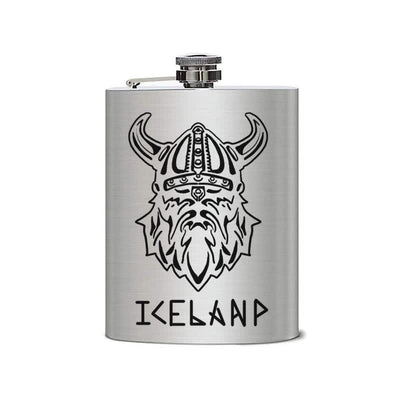 3-8 oz Viking Iceland Laser Pattern Stainless Steel Portable Flask