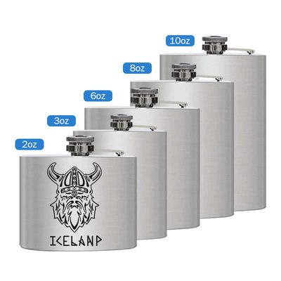3-8 oz Viking Iceland Laser Pattern Stainless Steel Portable Flask