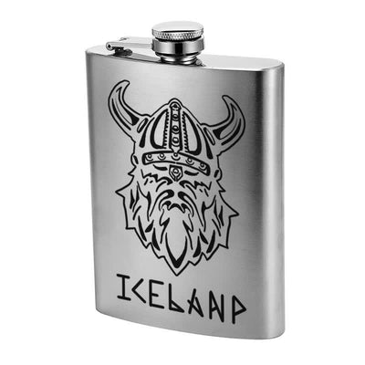 3-8 oz Viking Iceland Laser Pattern Stainless Steel Portable Flask