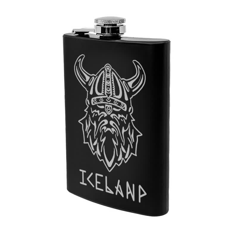 3-8 oz Viking Iceland Laser Pattern Stainless Steel Portable Flask