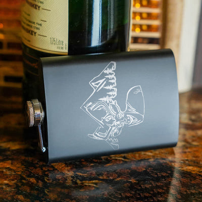 3-8 oz Deer Hunting Laser Pattern Stainless Steel Portable Flask