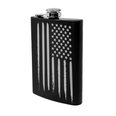 3-8 oz American Flag Laser Pattern Stainless Steel Portable Flask