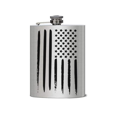3-8 oz American Flag Laser Pattern Stainless Steel Portable Flask