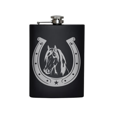 3-8 oz Horse Head Laser Pattern Stainless Steel Portable Flask