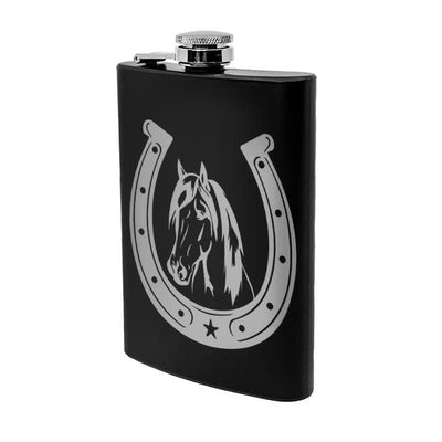 3-8 oz Horse Head Laser Pattern Stainless Steel Portable Flask