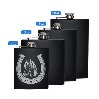 3-8 oz Horse Head Laser Pattern Stainless Steel Portable Flask