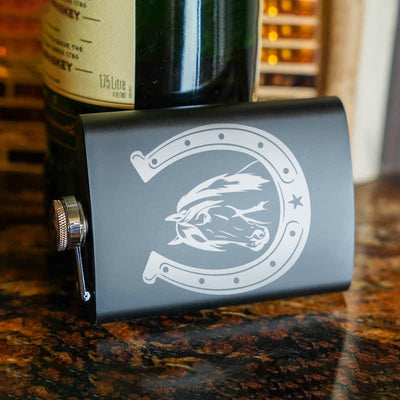 3-8 oz Horse Head Laser Pattern Stainless Steel Portable Flask