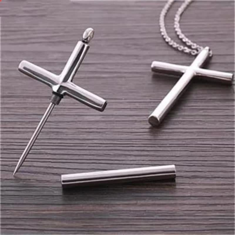 FT: Edc Toothpick Portable Gadget Cross Pendant Necklace - image 0