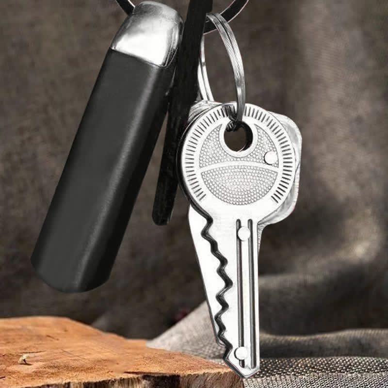 Compact Mini Folding Knife Key Shape Keychain