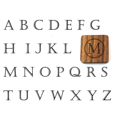Men's Custom Letter Engrave Box Wooden Cufflinks