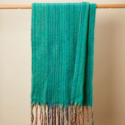 Unisex Bohemian Striped Multicoloured Fringe Scarf