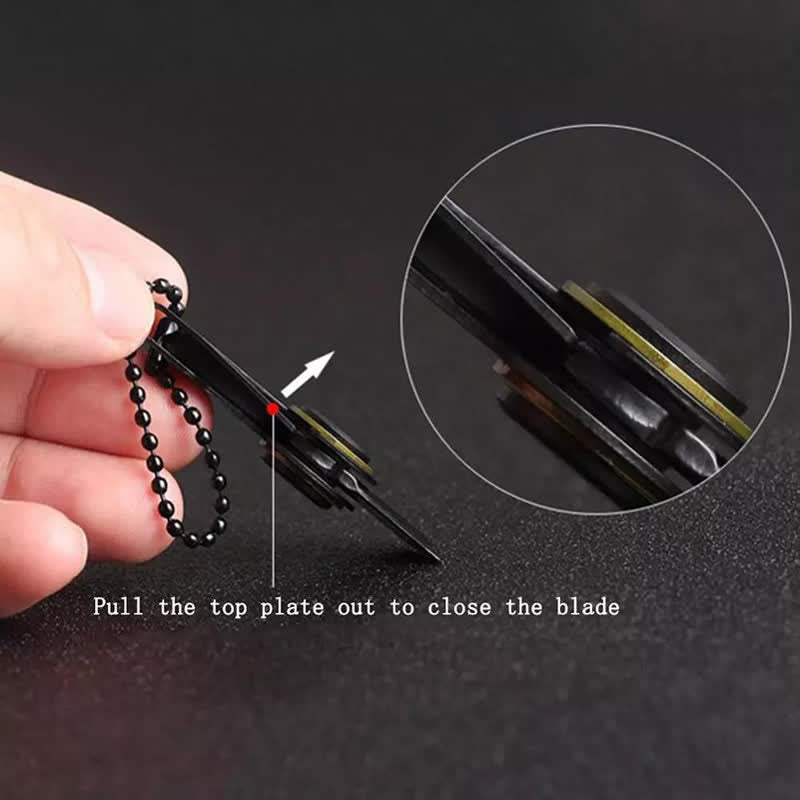 Black EDC Folding Knife Portable Tactical Keychain