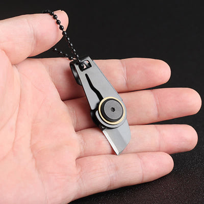 Black EDC Folding Knife Portable Tactical Keychain